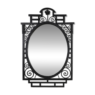 Art Deco Wrought Iron Mirror, France, 1925