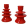 Pair of colorful poppy red ceramic candle holders