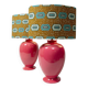 Pair of ceramic lamps. New electrical system and lampshades.