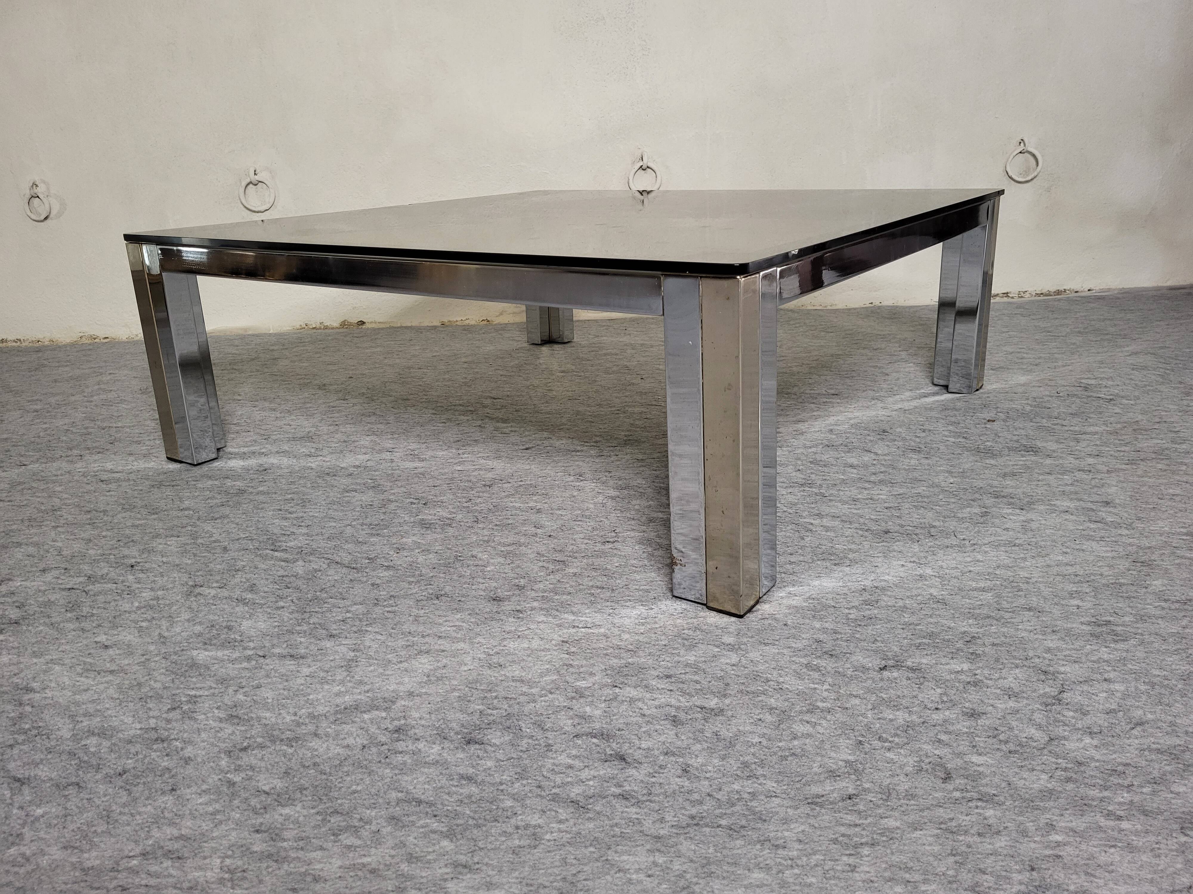 Coffee table 70s smoked glass