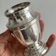 Silver metal duo, small vase and decorative pot