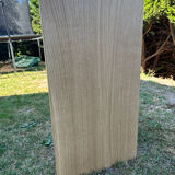 Travertine and wood dining table