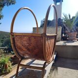 Large vintage rattan/bamboo magazine  rack Italian