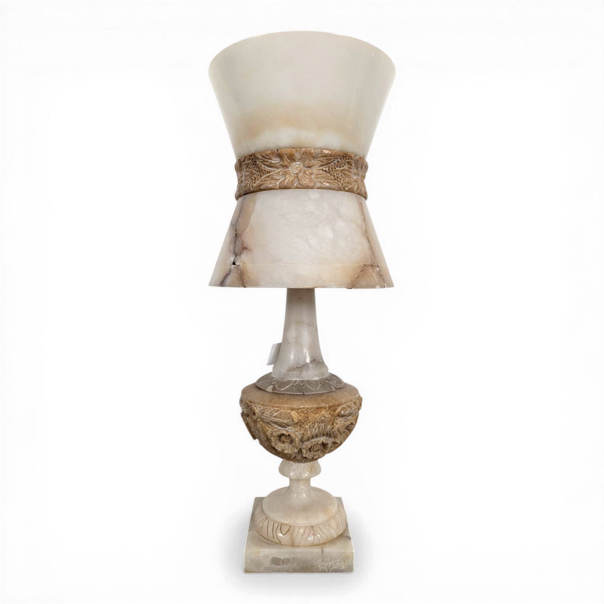 Alabaster lamp in Art Deco style