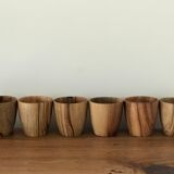 Set of 6 wooden cups