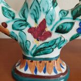 Pair of Monaco Cerart candlesticks floral decor 1950 1960