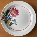 6 large old hollow plates in Sarreguemines earthenware