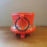 Vintage red ceramic pot cache 70s