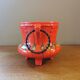 Vintage red ceramic cache pot from the 1970s.