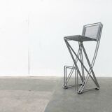 Postmodern German Kreuzschwinger bar stool by Till Behrens for Meyer Stahlmöbel, 1980s.