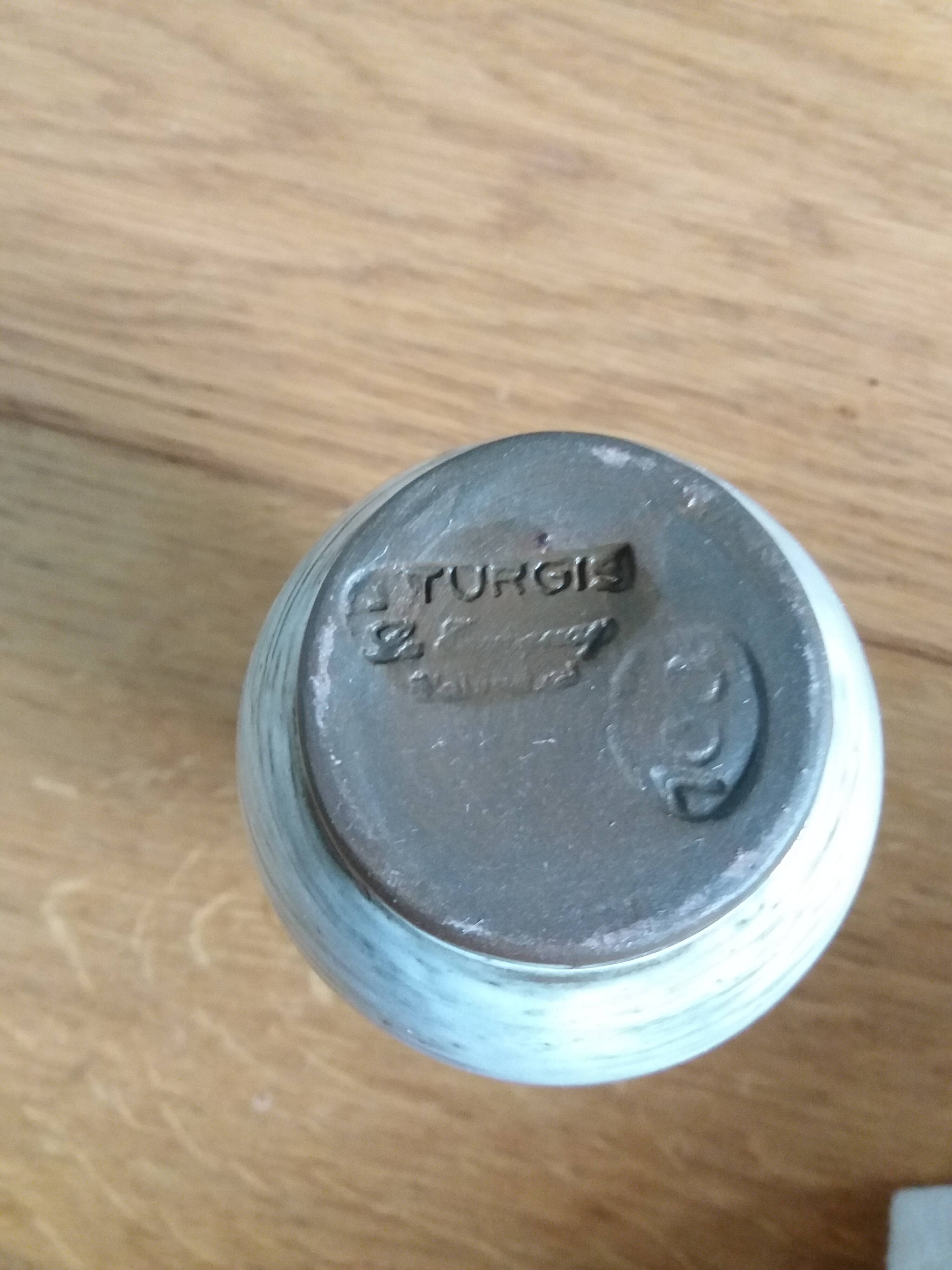 Enamelled stoneware vase Turgis artisanal pottery in Noron La Poterie