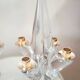 Pair of vintage Schneider crystal and brass candlesticks
