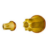 Pair of "cocoon" wall lights, pear shape, resin and pine, Italy, 1970