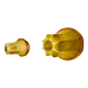 Pair of "cocoon" wall lights, pear shape, resin and pine, Italy, 1970