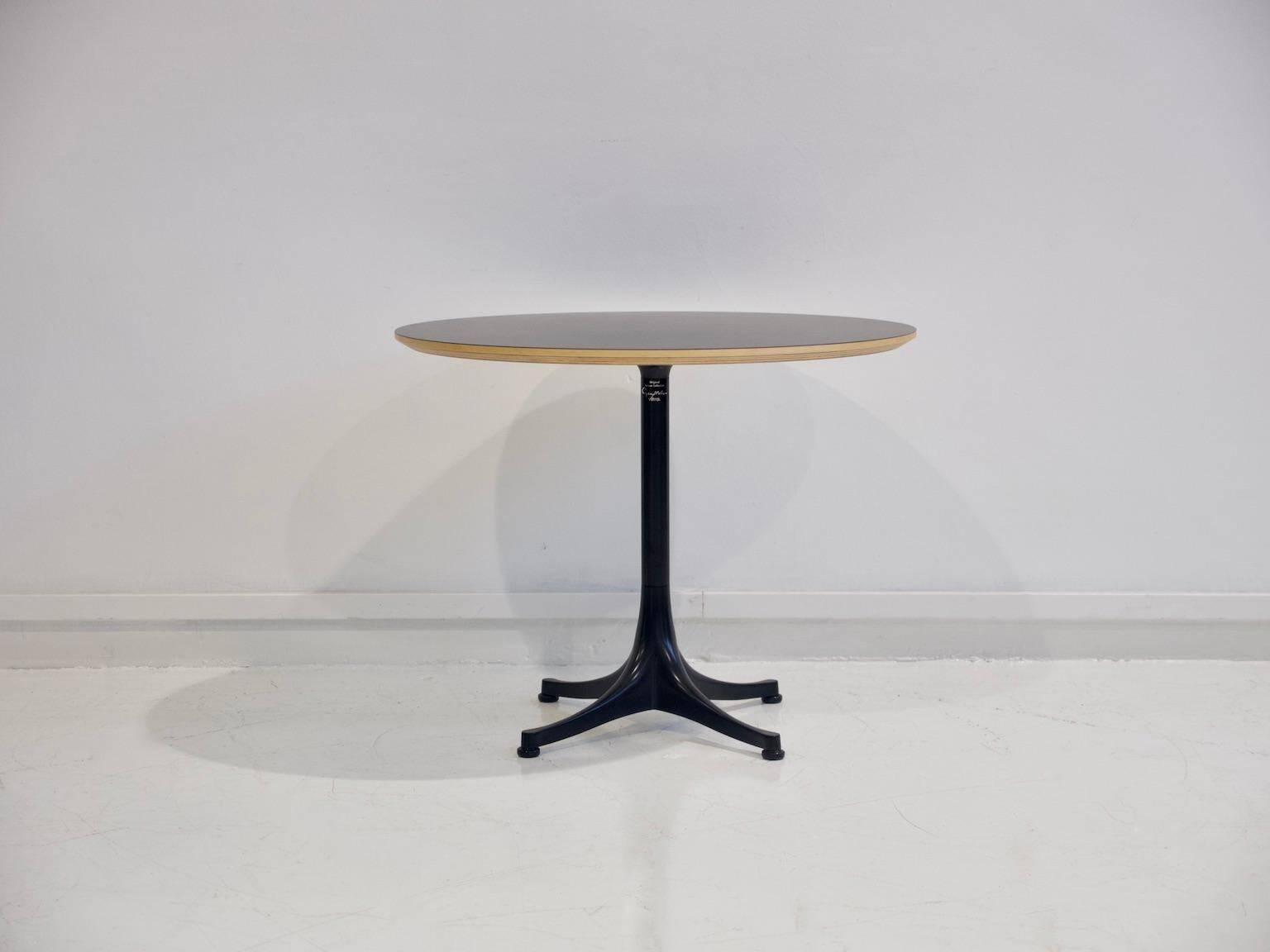 George Nelson Black Pedestal Table by Vitra