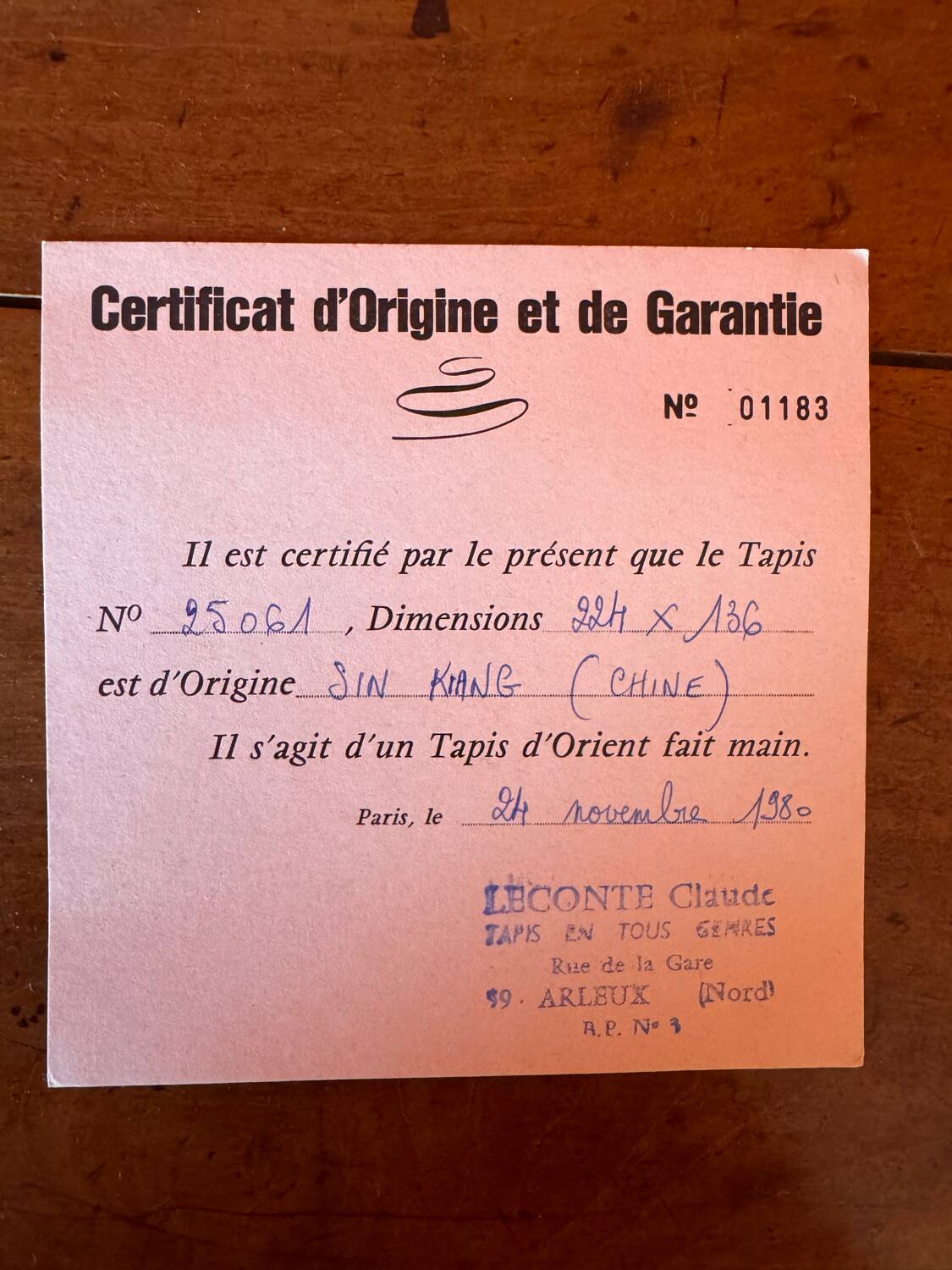 Vintage Sinkiang rug 224 cm x 136 cm