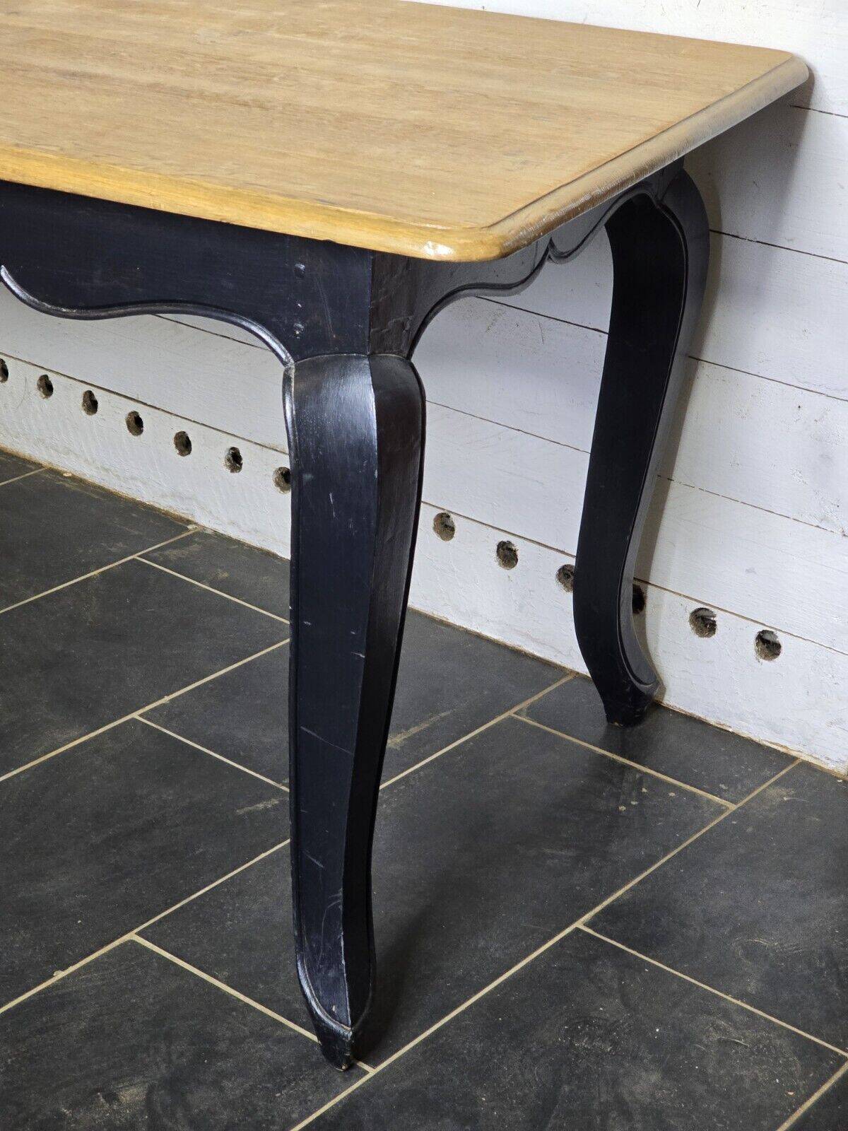 Louis xv style table in black patinated oak