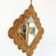 Vintage 1960s braided raffia mirror