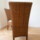 Set of 6 dining chairs in rattan and wood