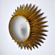 Applique soleil par Ferro Arte, métal et feuille d'or, espagne, 1960