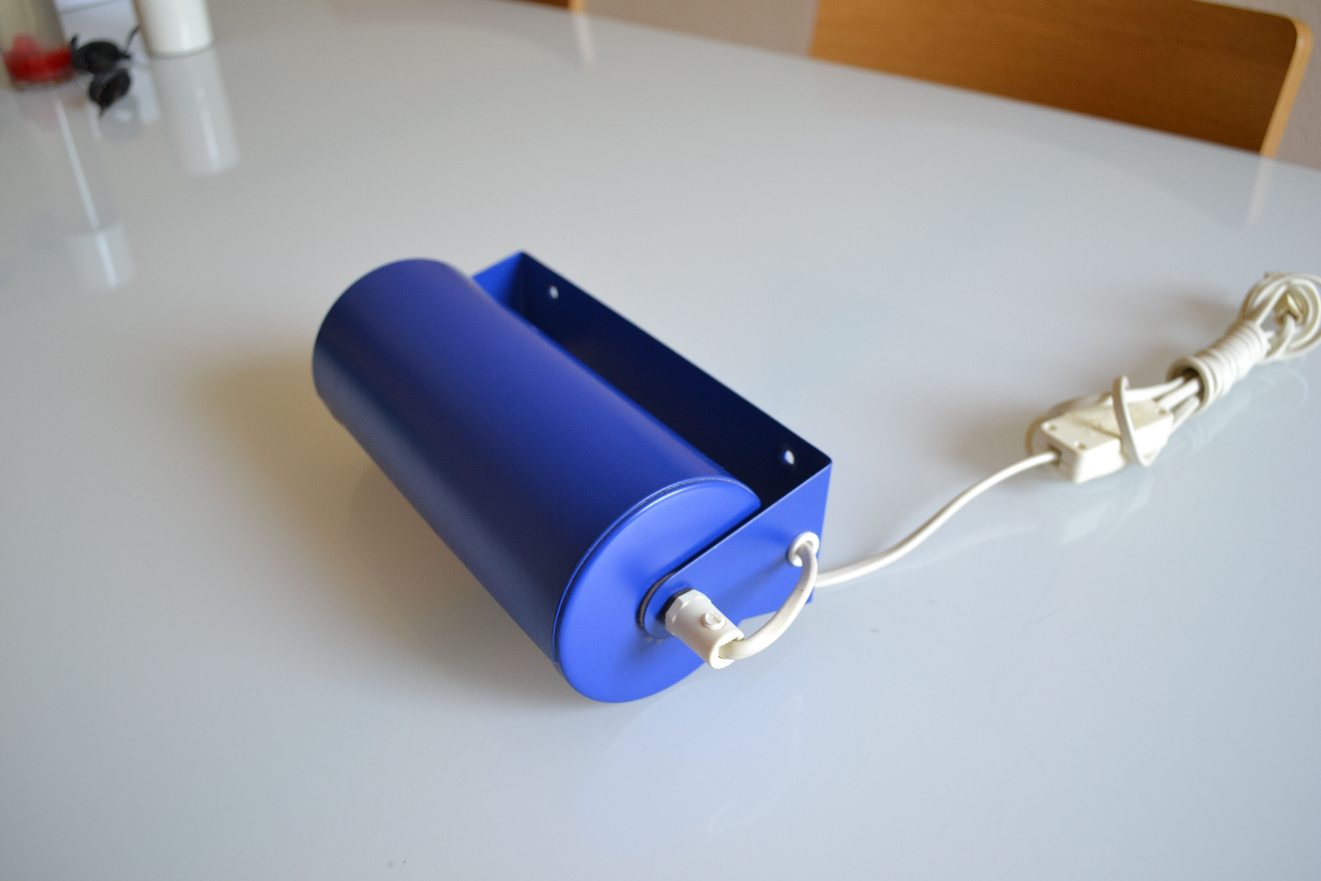 Tubular wall lamp vintage ikea years 80 blue