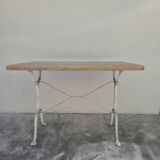 Antique Aerogommer bistro restaurant table with cast iron legs