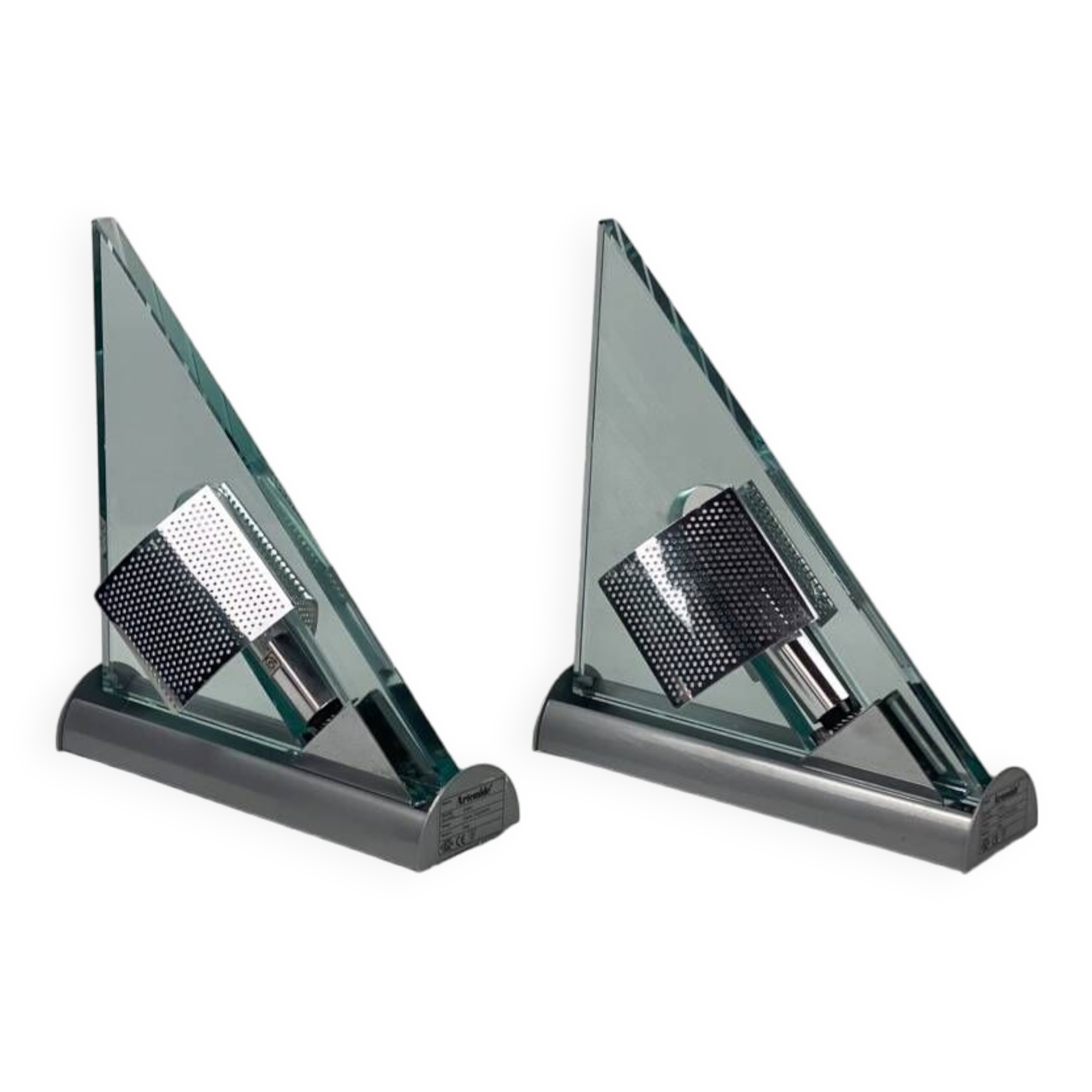 Pair of vintage Icaro wall lights by Carlo Forcolini for Artemide in glass and metal, 1986