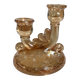Double iridescent yellow marigold carnival candle holder