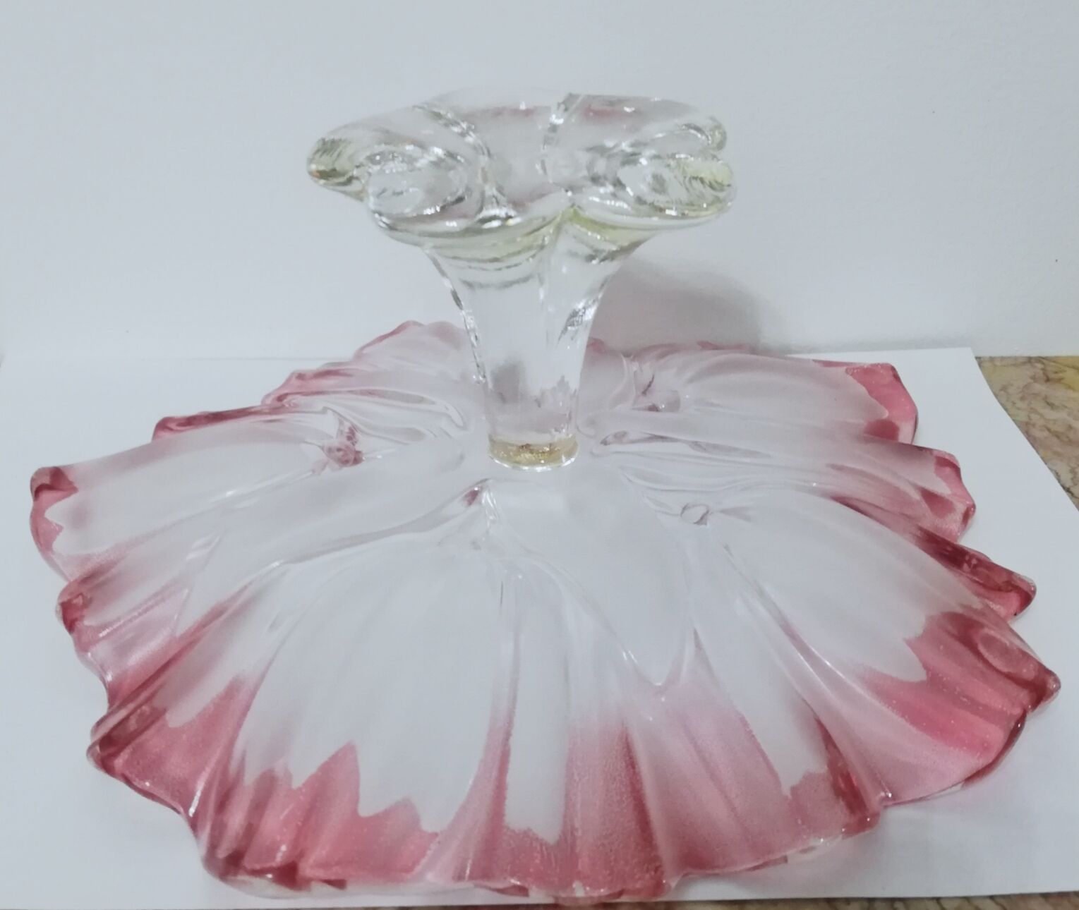 Mikasa frosty crystal standing dessert dish