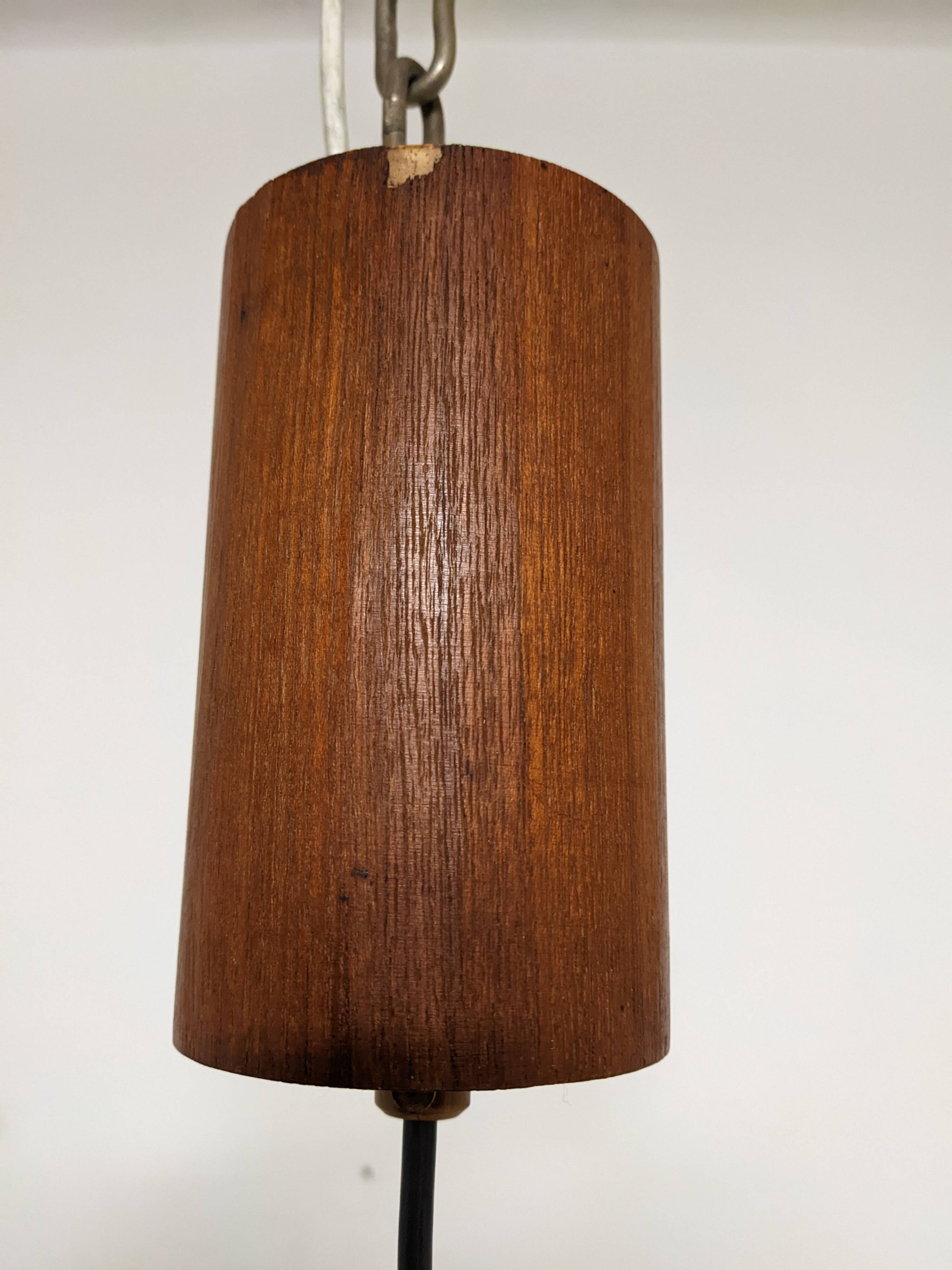 Danish teak and fiberglass pendant lamp from the 50s/60s