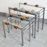 Set of 3 vintage nesting tables 1960