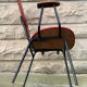 Fauteuil de bureau en métal bois et skaï 1950