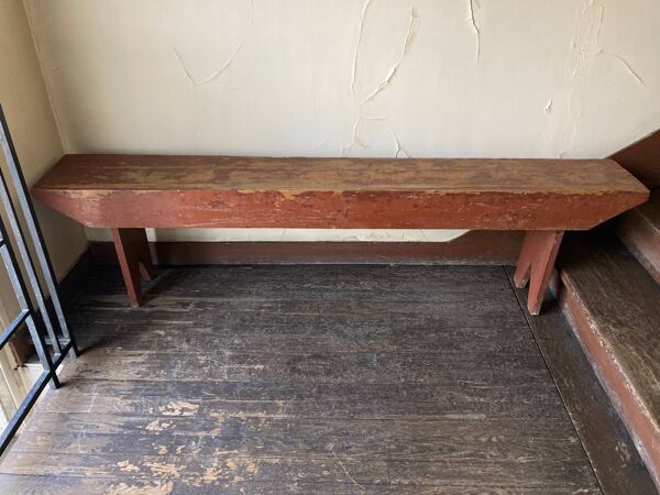 Banc de ferme Shaker mi 19e art populaire Hudson Valley USA