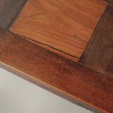 Art Deco table or desk, solid oak and marquetry, France 1930
