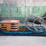 1970s chrome and black velvet sculptural rocking chair