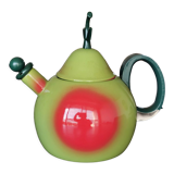 Vintage Copco enamel pear-shaped whistling kettle