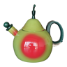 Vintage Copco enamel pear-shaped whistling kettle