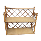 Colonial style rattan wall shelf