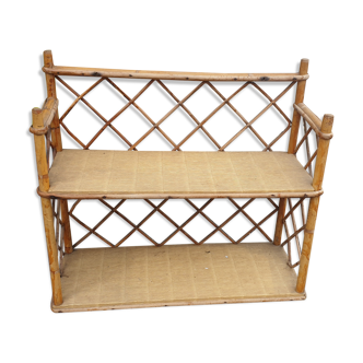Colonial style rattan wall shelf
