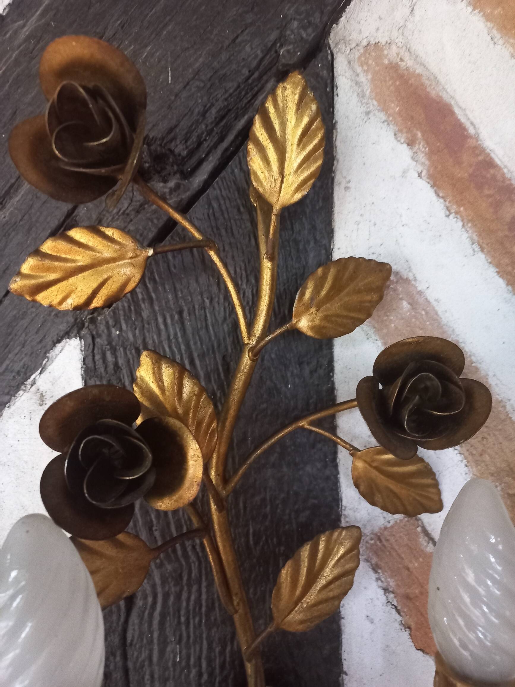 Double gold wall light