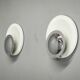Pair of Italian Space Age Chrome and White Wall Lights, 1970s