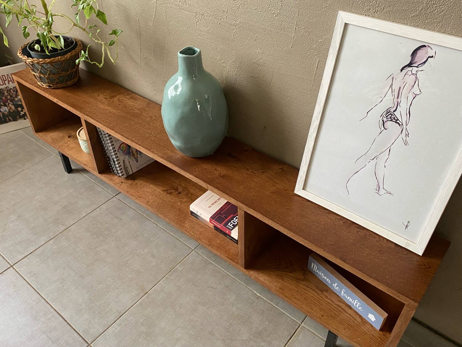 Very beautiful solid oak wood sideboard (shallow)