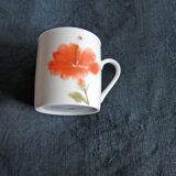 Coffee service 12 cups porcelain pattern poppy pottery of the Marais vintage 70s