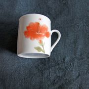 Coffee service 12 cups porcelain pattern poppy pottery of the Marais vintage 70s