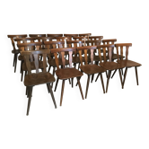 Lot of 20 brasserie-style bistro chairs 1960's