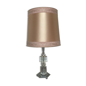 lampe 1950 accumulation bloc de verre piètement inox pied boule tripode