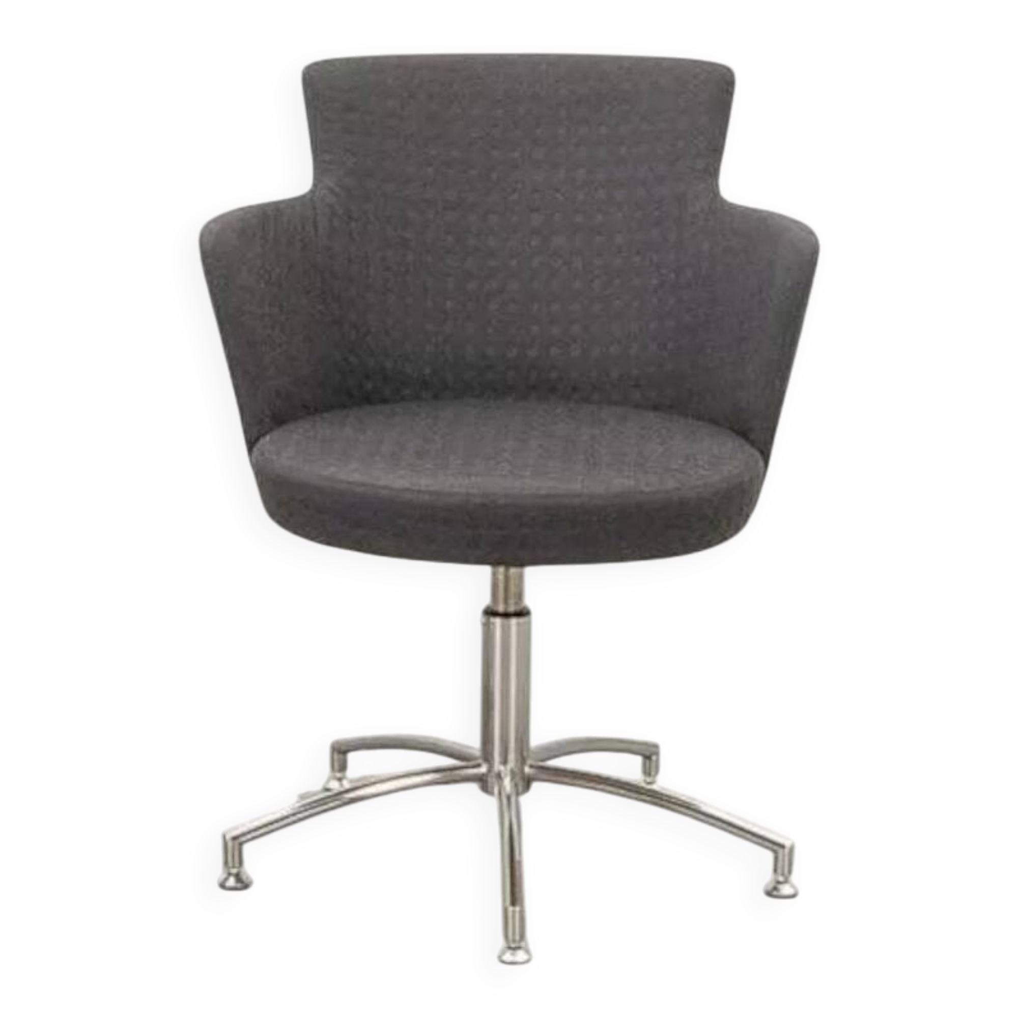Vintage swivel armchair in gray fabric by axelson for garnas 2014 sweden