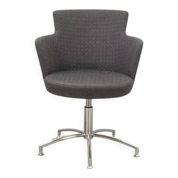 Fauteuil pivotant en tissu gris de Axelson pour Garnas, Suède 2014