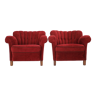 Pair of art deco club armchairs Czechoslovakia 1940s