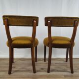 Set of two padded chamber armchairs
